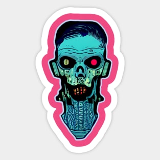 Cyberpunk Frank Halloween Cyborg Sticker